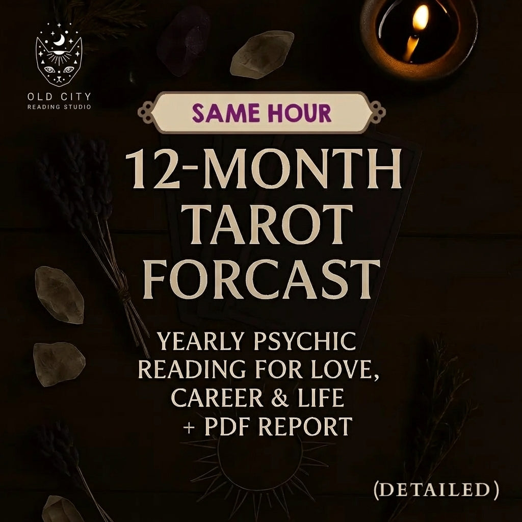 12 Month Tarot Forecast | Yearly Psychic Reading PDF | Career & Love Tarot Predictions